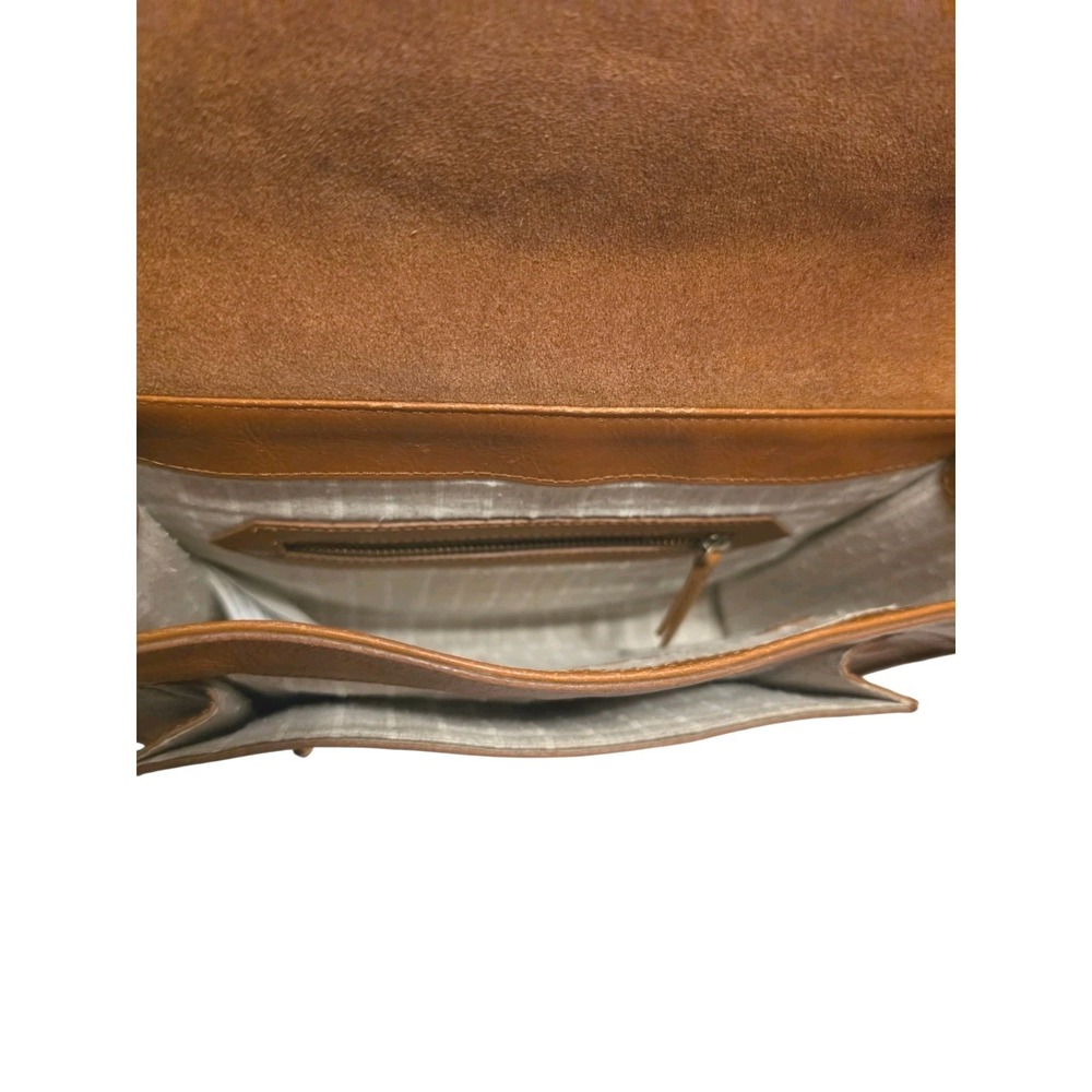 Y2k Abercrombie & Fitch Brown Leather Crossbody Messenger Bag View 4